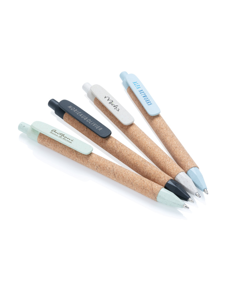Stylo liège et fibre de paille personnalisable