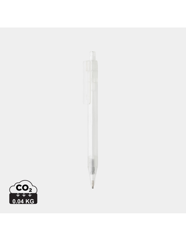 Stylo X8 transparent en rPET GRS personnalisable