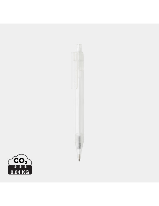 Stylo X8 transparent en rPET GRS personnalisable