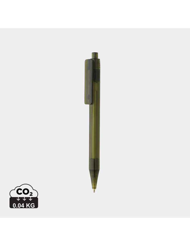 Stylo X8 transparent en rPET GRS personnalisable