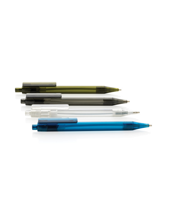 Stylo X8 transparent en rPET GRS personnalisable