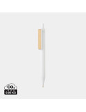Stylo en ABS recyclé GRS à clip bambou personnalisable