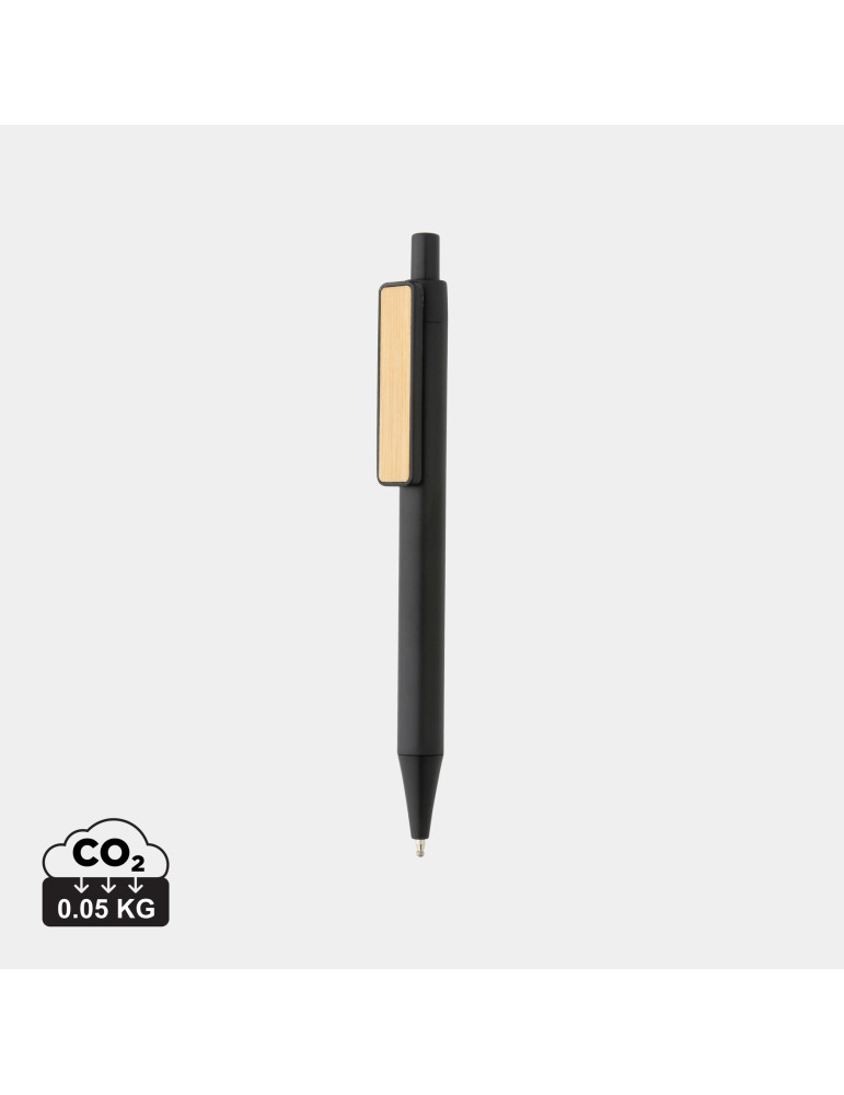 Stylo en ABS recyclé GRS à clip bambou personnalisable