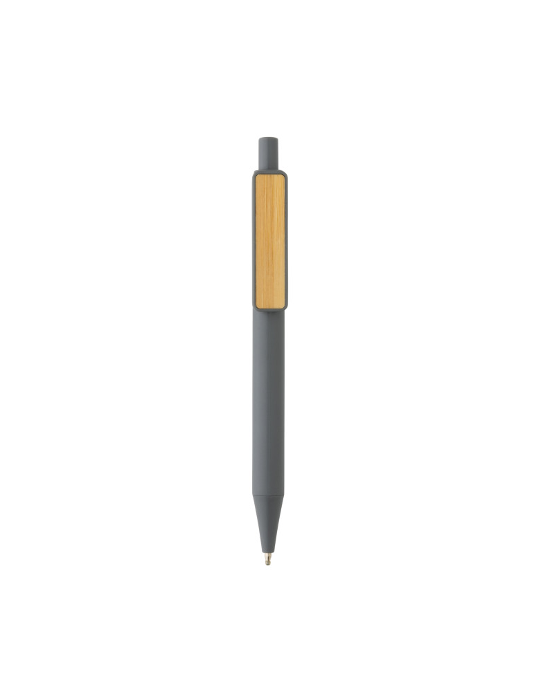 Stylo en ABS recyclé GRS à clip bambou personnalisable