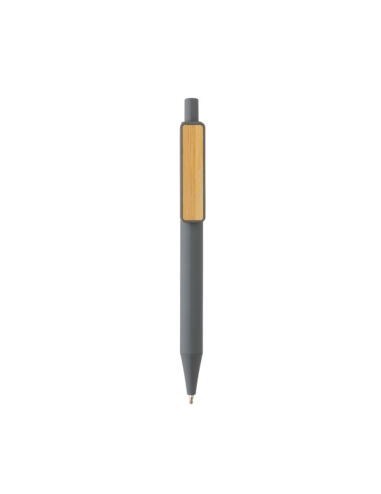 Stylo en ABS recyclé GRS à clip bambou personnalisable