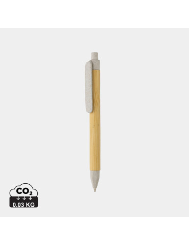 Stylo papier recyclé effet bambou personnalisable