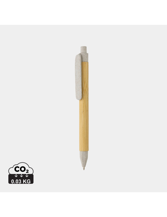 Stylo papier recyclé effet bambou personnalisable