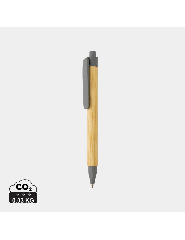 Stylo papier recyclé effet bambou personnalisable
