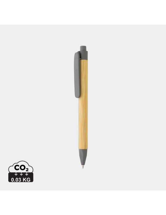 Stylo papier recyclé effet bambou personnalisable