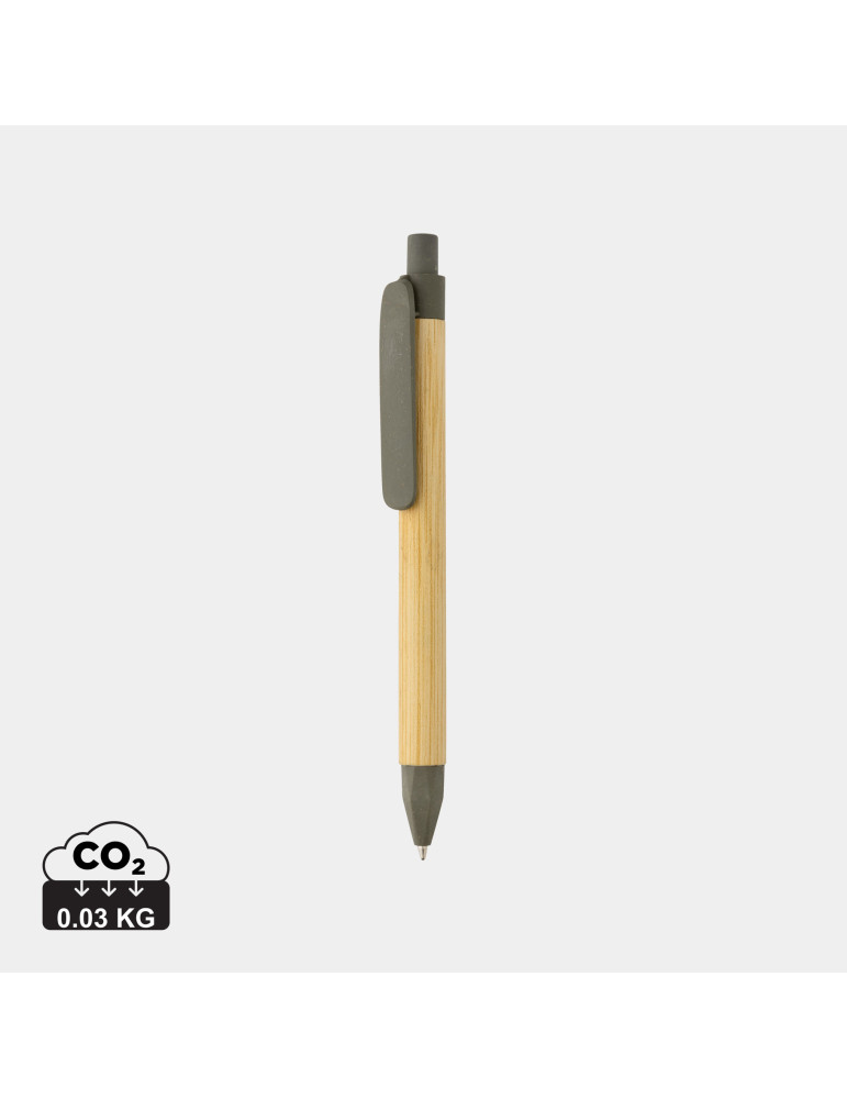 Stylo papier recyclé effet bambou personnalisable