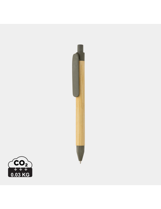 Stylo papier recyclé effet bambou personnalisable