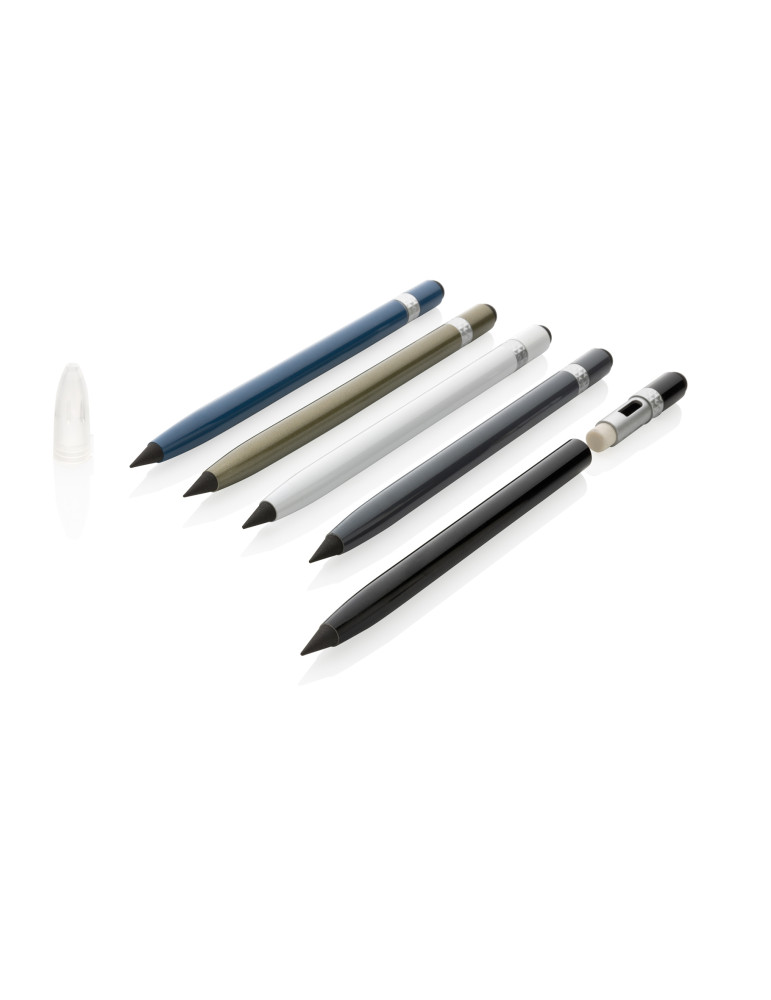Crayon graphite aluminium avec gomme personnalisable