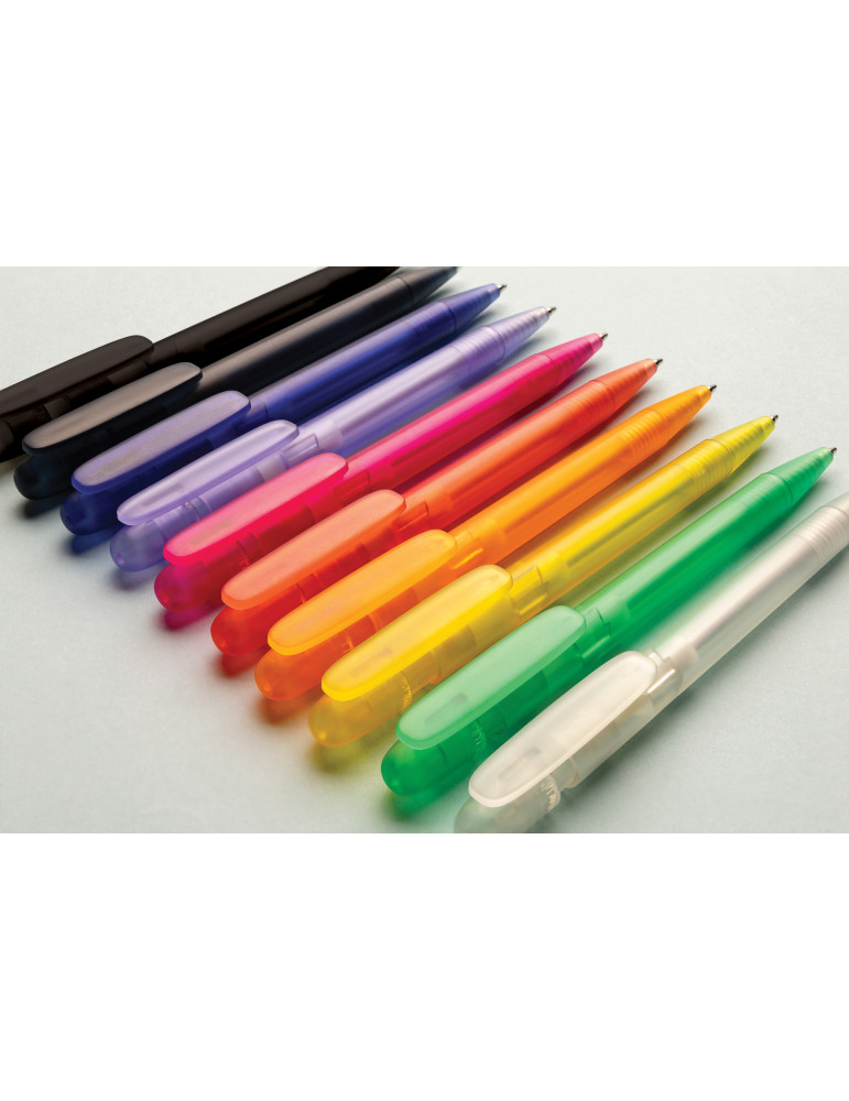 Stylo Devin transparent en ABS recyclé GRS personnalisable