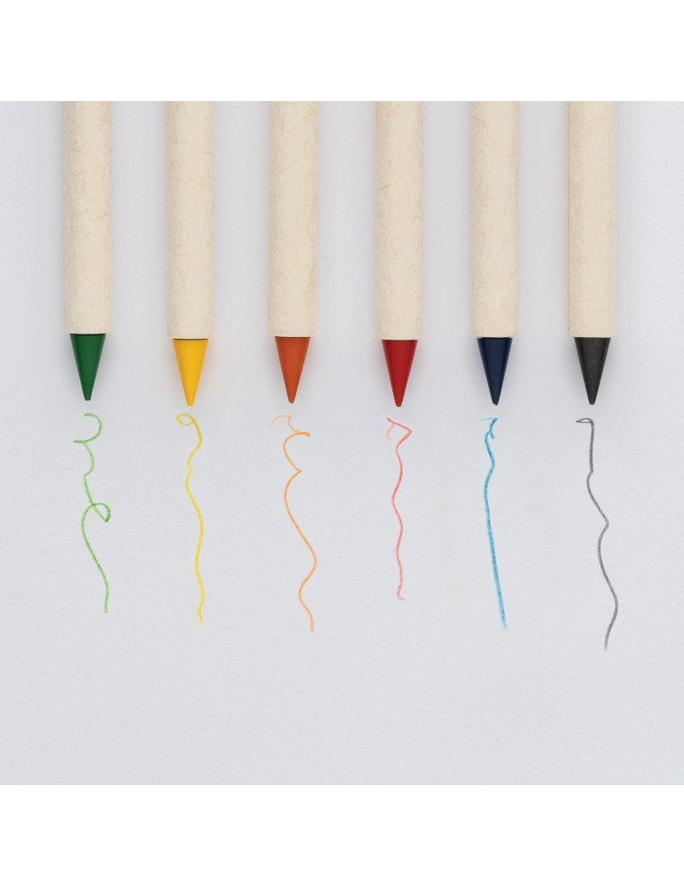 Set publicitaire de 6 crayons couleur Infinity Micki GRS