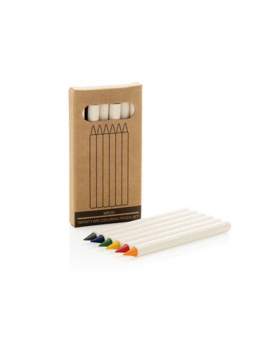 Set publicitaire de 6 crayons couleur Infinity Micki GRS