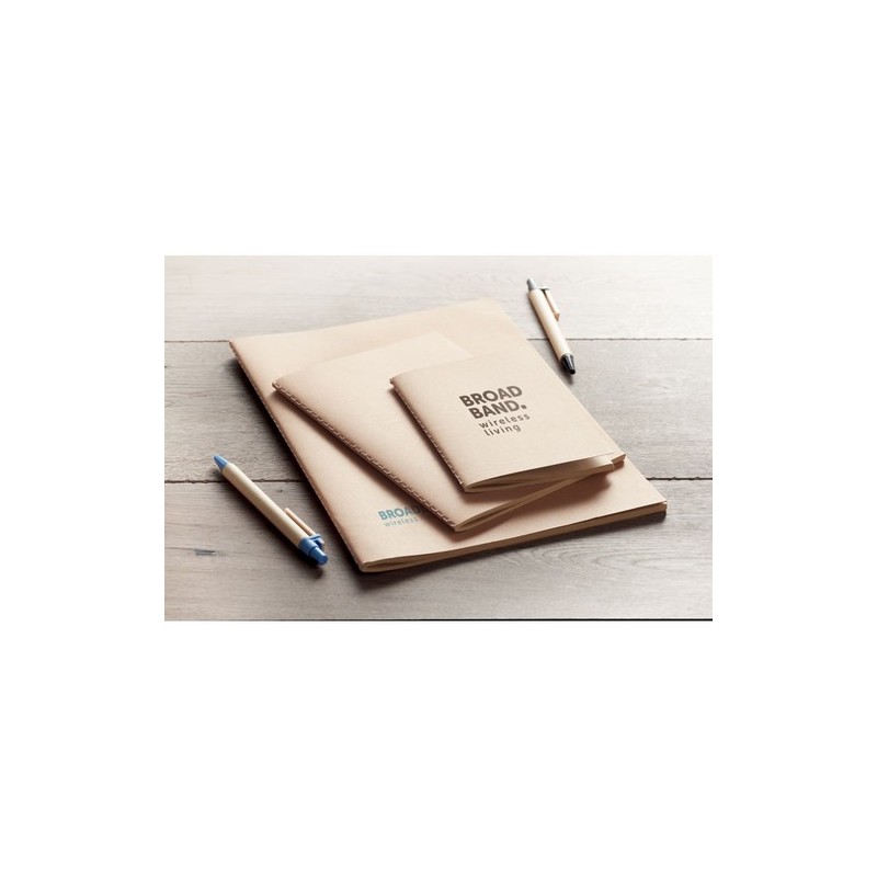 Carnet A6 Éco-responsable en Carton Personnalisé - MINI PAPER BOOK Matières : papier recyclé Couleurs : beige goodies publicitai