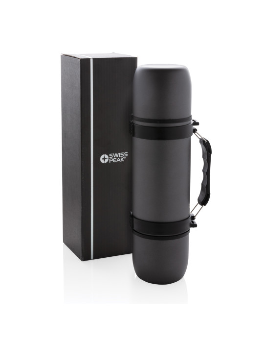 Bouteille isotherme Swiss Peak 700 ml avec 2 tasses personnalisable