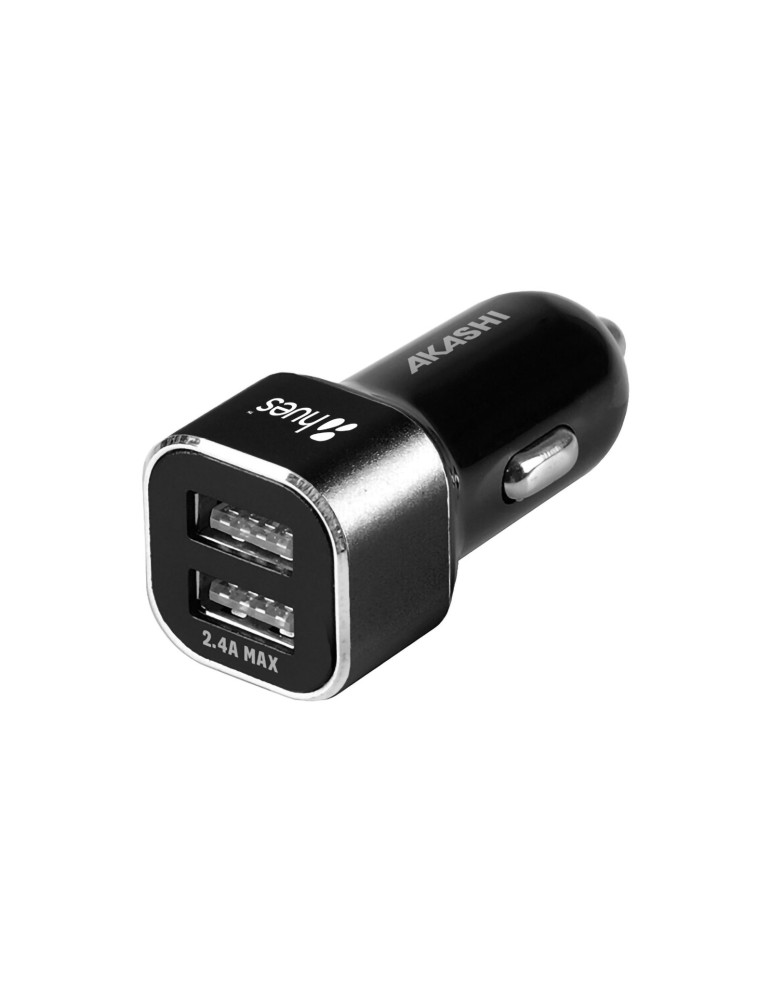 Chargeur voiture TABO double USB 2,4 A personnalisable – noir