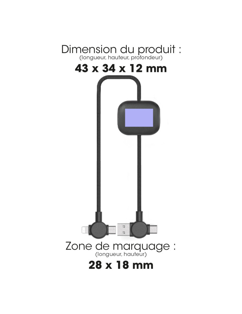 Câble Oki 4-en-1 60 W personnalisable