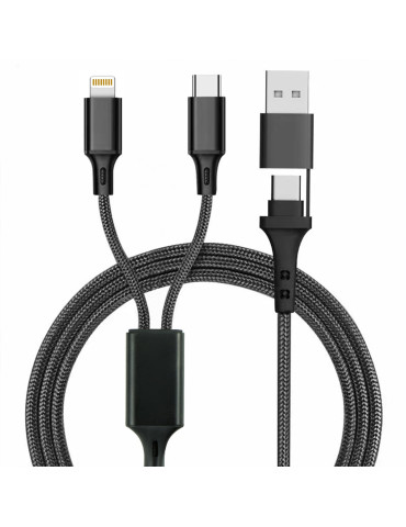 Câble Renkei 4 en 1 20 W personnalisable – noir