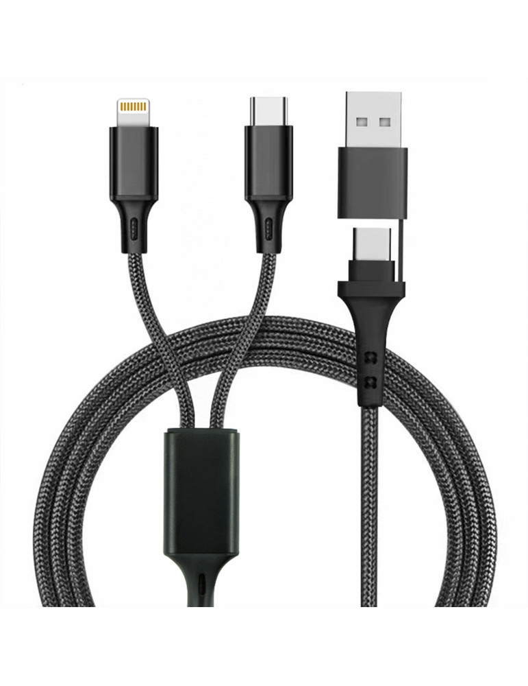 Câble Renkei 4 en 1 20 W personnalisable – noir