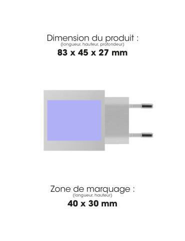 Chargeur secteur 4 ports USB 25 W personnalisable 2
