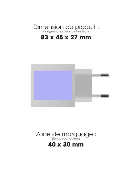 Chargeur secteur 4 ports USB 25 W personnalisable
