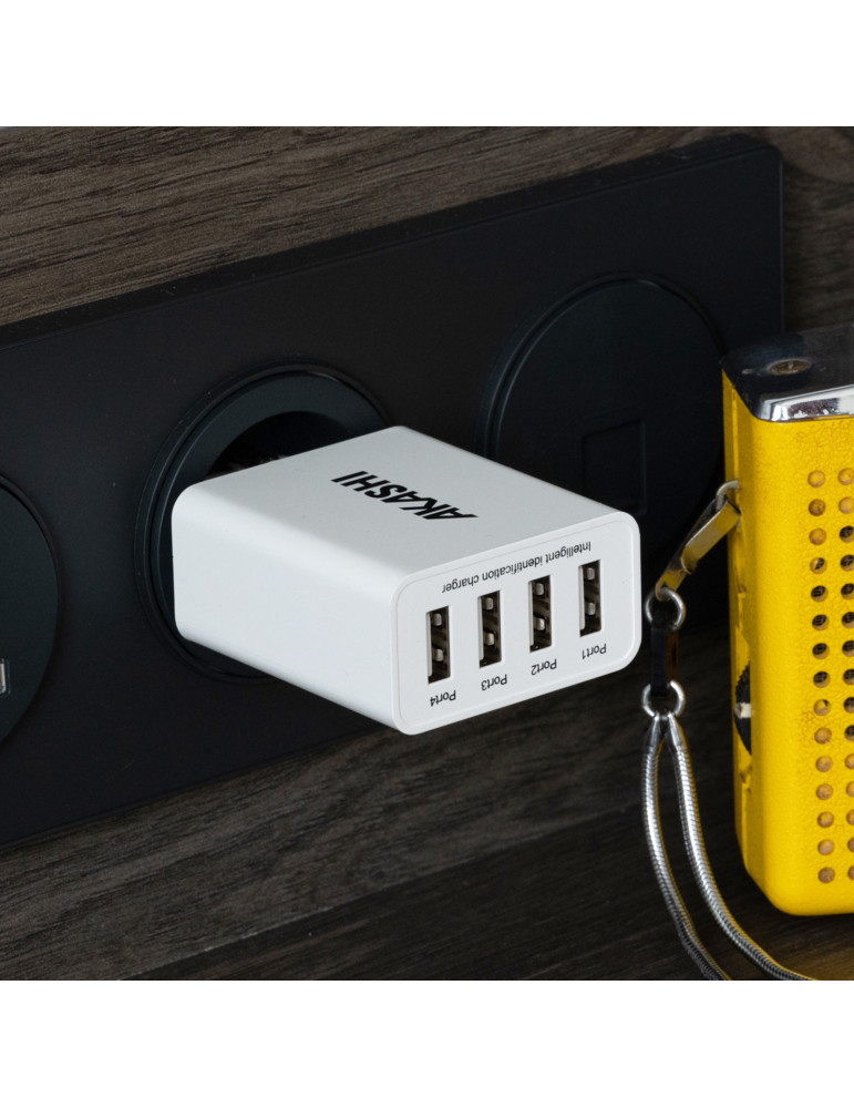 Chargeur secteur 4 ports USB 25 W personnalisable