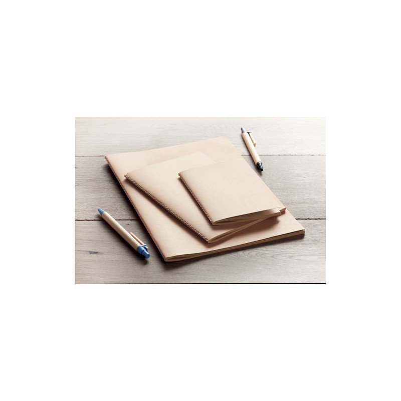 Carnet A6 Éco-responsable en Carton Personnalisé - MINI PAPER BOOK Matières : papier recyclé Couleurs : beige impression haute d