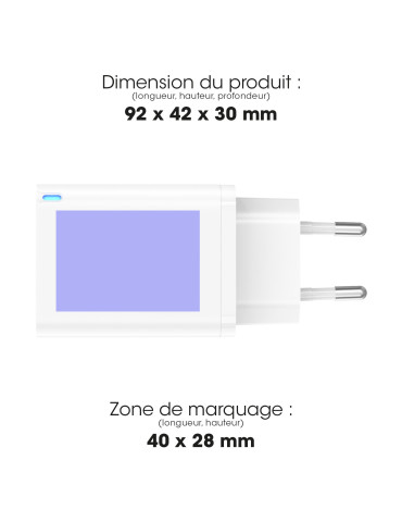 Chargeur secteur GaN 45 W USB-C Tsuki personnalisable 2