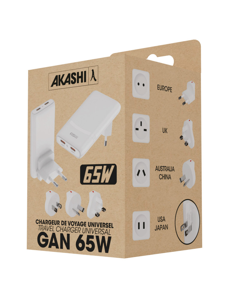 Chargeur de voyage Paso universel 65 W USB-C