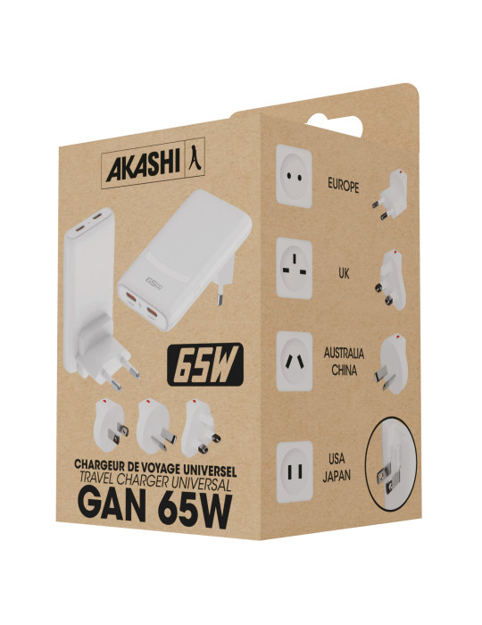 Chargeur de voyage Paso universel 65 W USB-C