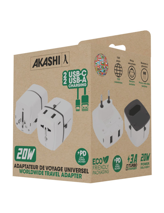 Adaptateur universel Orochi 20 W avec 4 ports USB