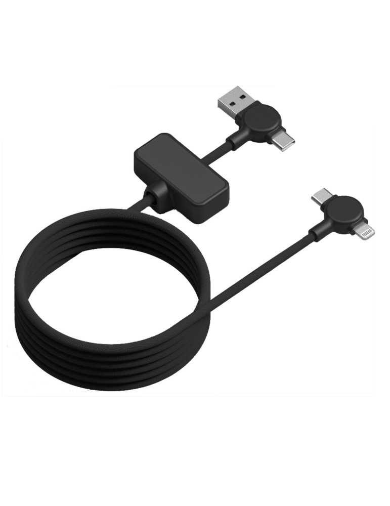 Câble magnétique Dao 4-en-1 100 W noir personnalisé