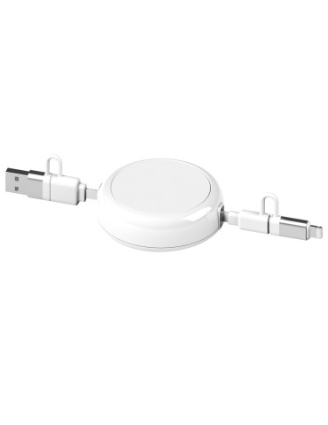 Câble dérouleur Anwa 4-en-1 20 W blanc personnalisé