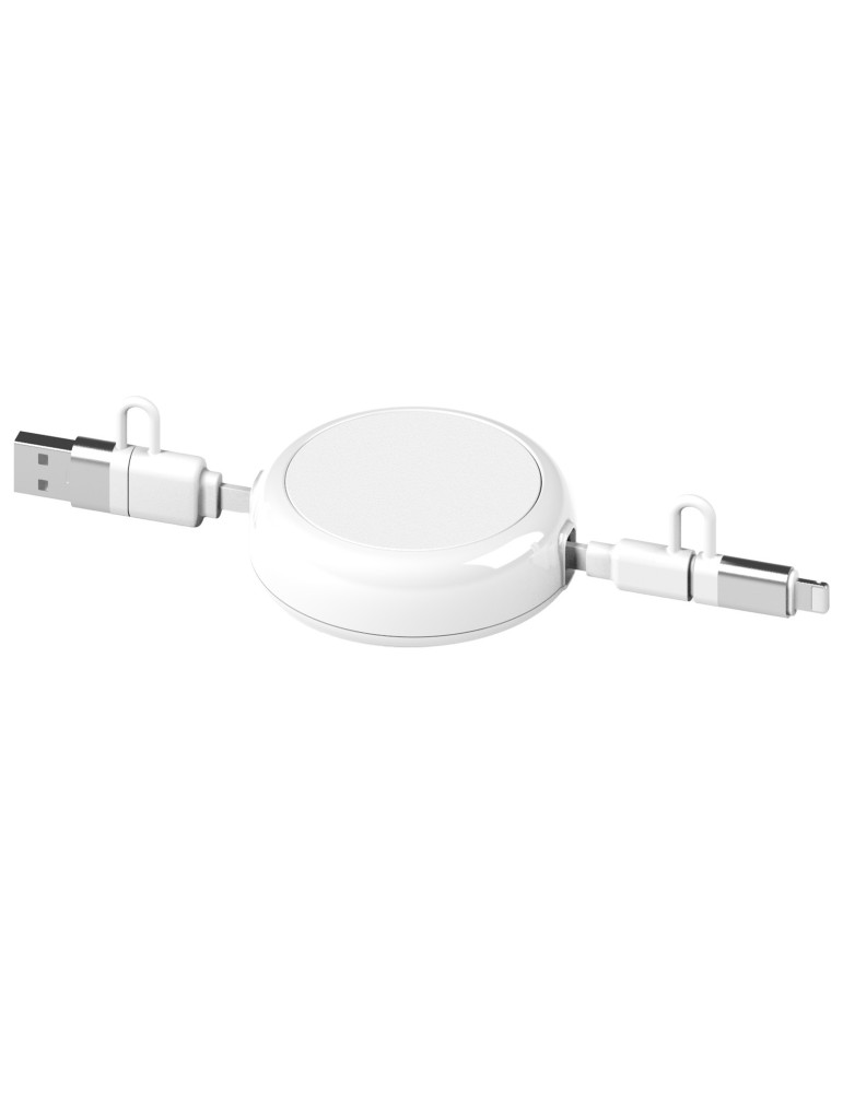 Câble dérouleur Anwa 4-en-1 20 W blanc personnalisé