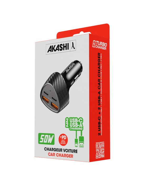 Chargeur allume-cigare Kuruma 50 W, 4 ports personnalisé