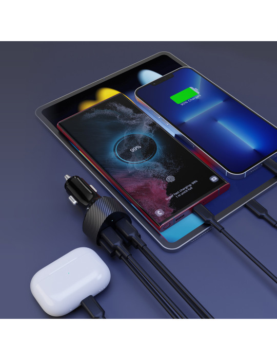 Chargeur allume-cigare Kuruma 50 W, 4 ports personnalisé