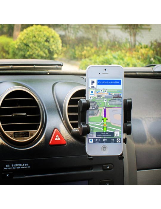 Support voiture 3 en 1 orientable pour smartphone