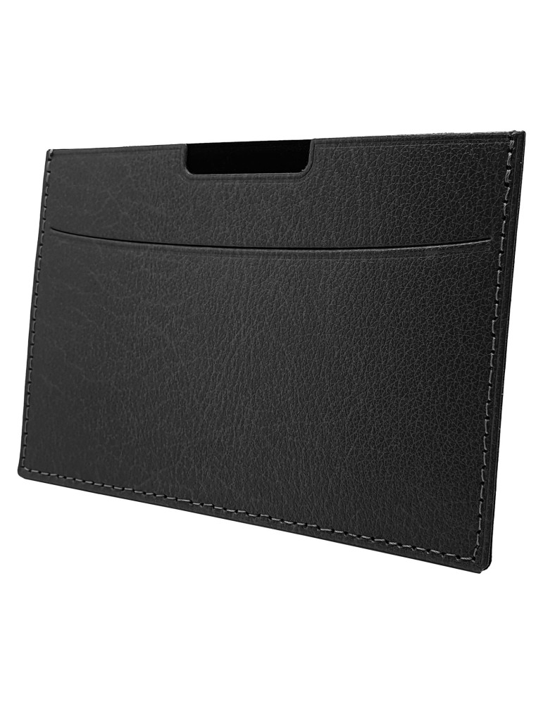 Porte-carte grise en simili-cuir noir grainé