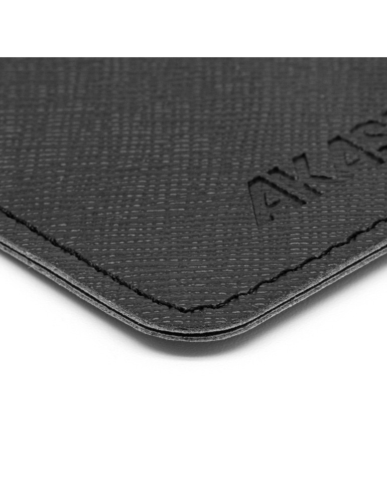 Porte-carte grise en simili-cuir noir grainé