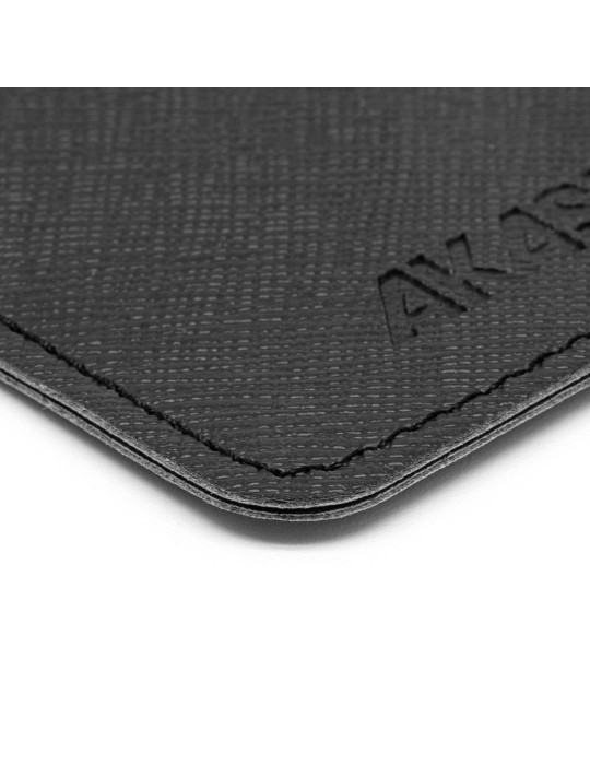 Porte-carte grise en simili-cuir noir grainé