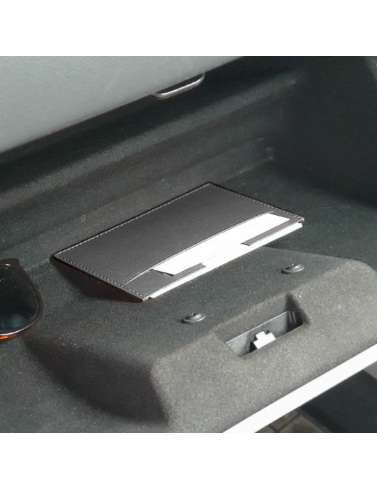 Porte-carte grise en simili-cuir noir grainé