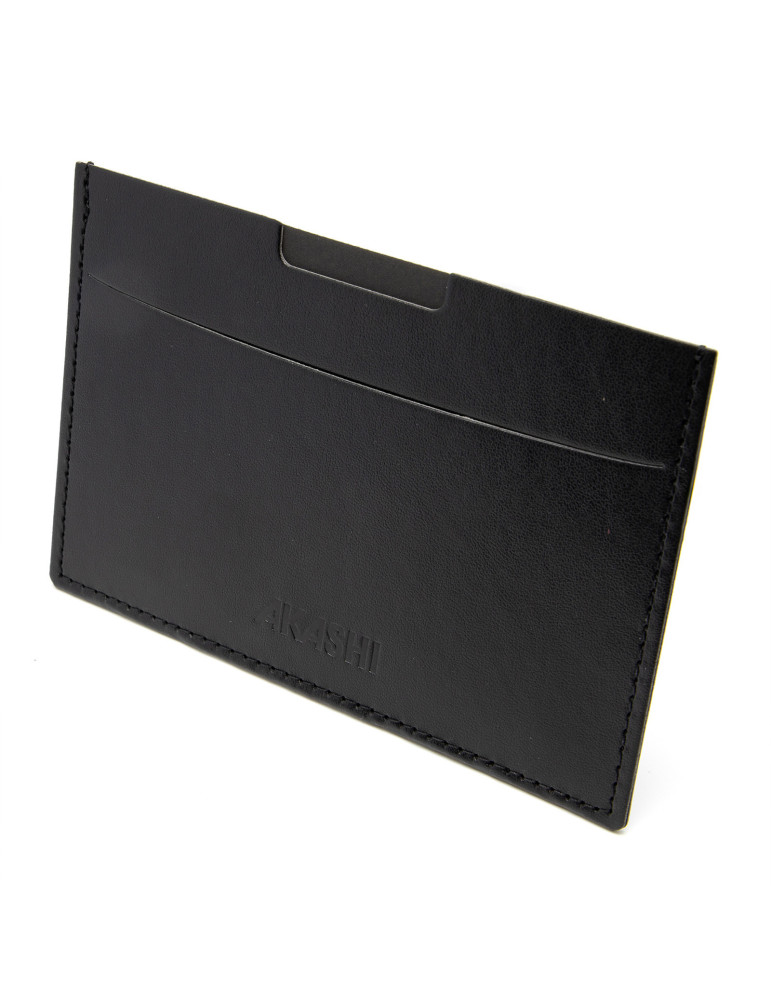 Porte-carte grise noir en simili-cuir avec embossage