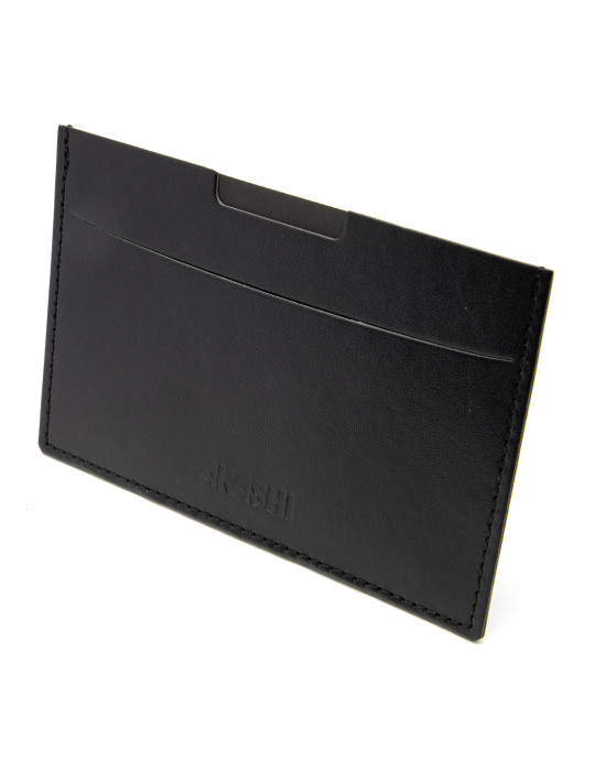 Porte-carte grise noir en simili-cuir avec embossage