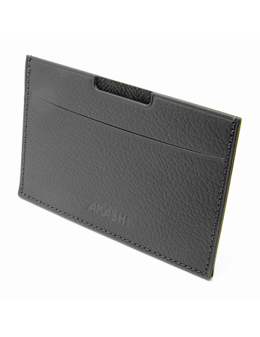 Porte-carte grise gris en cuir recyclé personnalisé