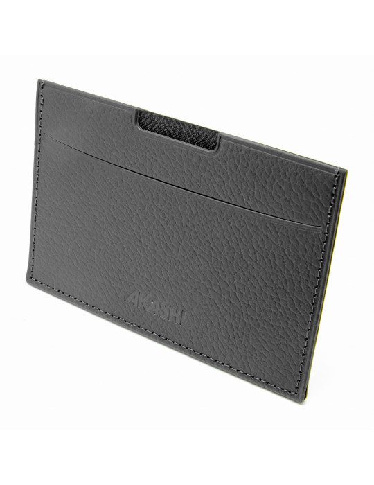 Porte-carte grise gris en cuir recyclé personnalisé