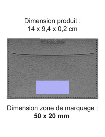 Porte-carte grise gris en cuir recyclé personnalisé 2