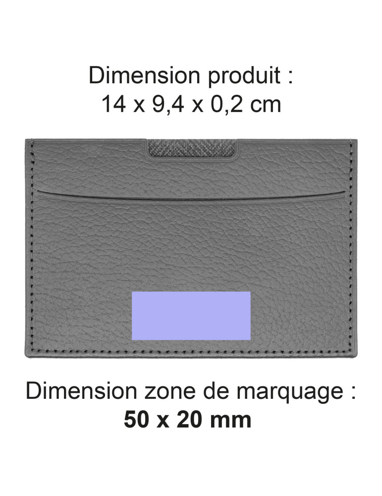 Porte-carte grise gris en cuir recyclé personnalisé