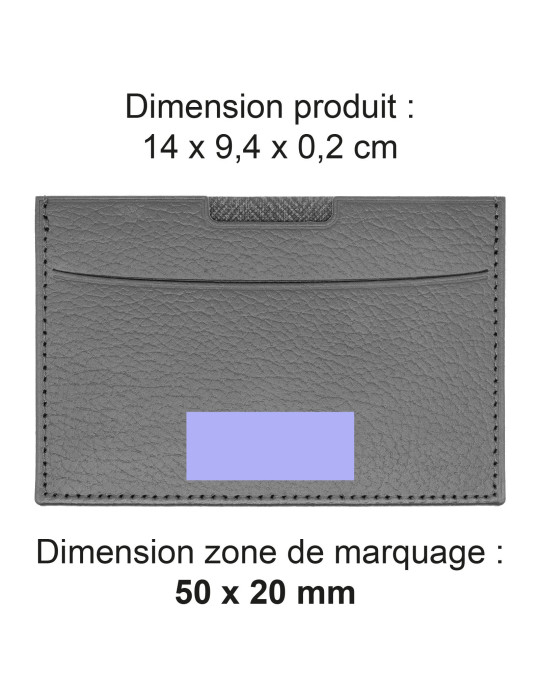 Porte-carte grise gris en cuir recyclé personnalisé
